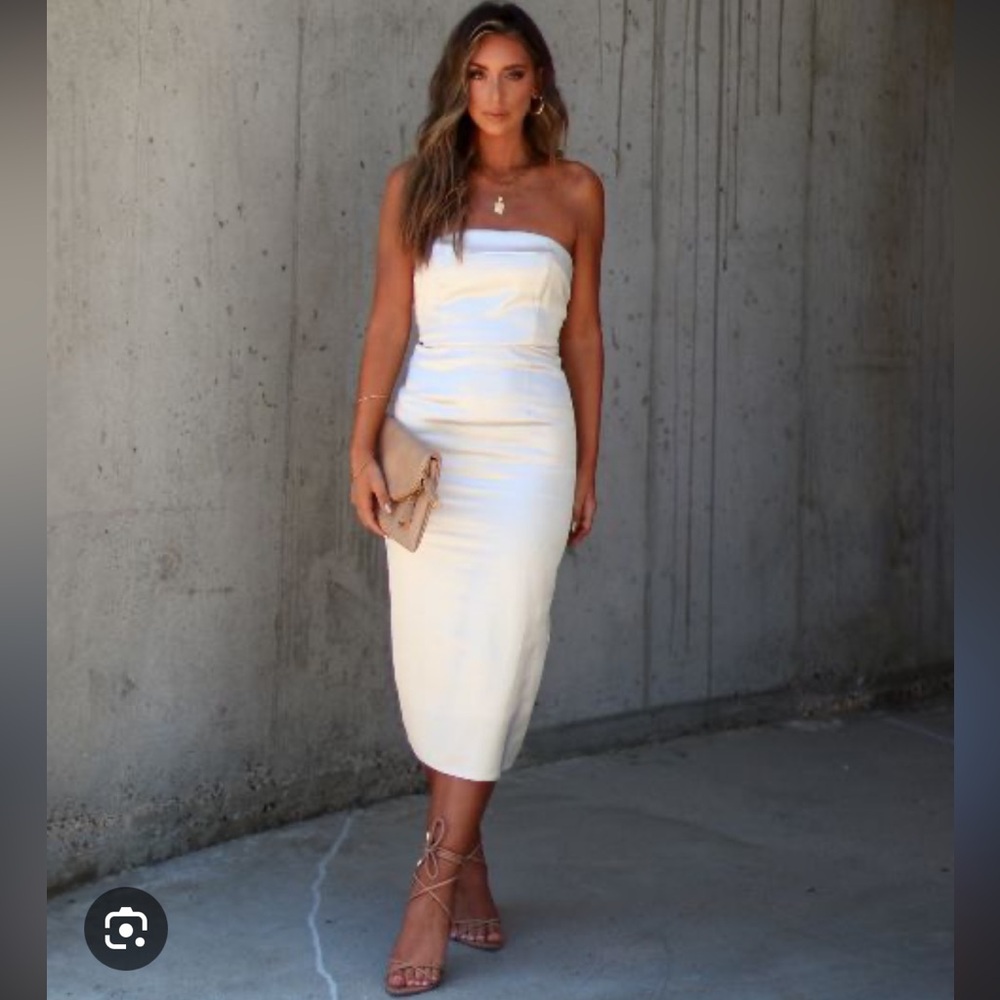 Cream satin midi dress purchased from Vici new with tags